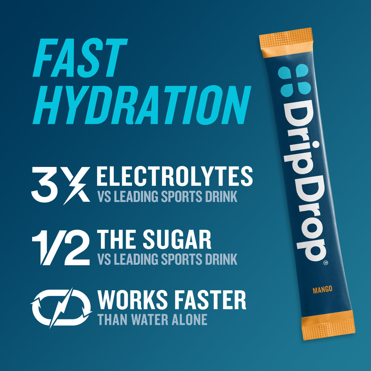 DripDrop Tropical Variety Pack Electrolyte Powder, 8 oz sticks, 16 count N6