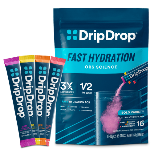 DripDrop Bold Variety Pack Electrolyte Powder, 8 oz sticks, 16 count O3