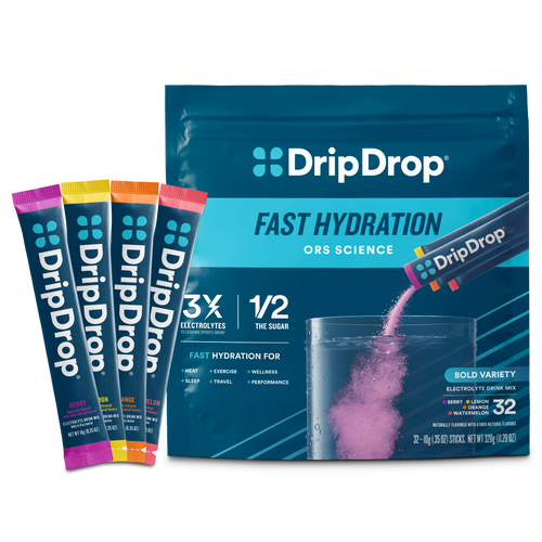DripDrop Bold Variety Pack Electrolyte Powder, 8 oz sticks, 32 count O6