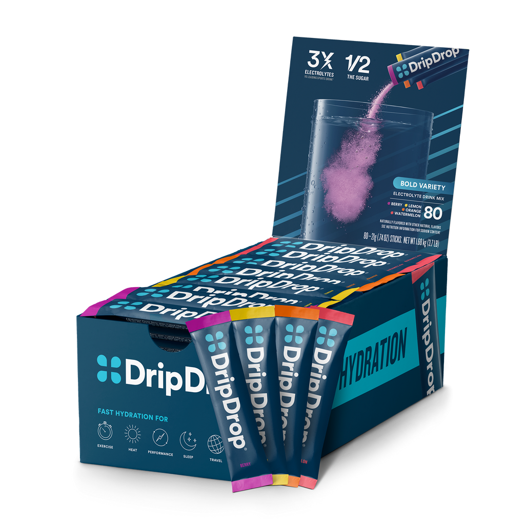 DripDrop Bold Variety Pack Electrolyte Powder, 16 oz sticks, 80 count J7