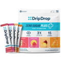 DripDrop Zero Sugar Plus, Watermelon, Tangerine, Tropical Punch, Raspberry Lemonade, 16 oz sticks, 16 count D4