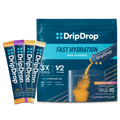DripDrop Tropical Variety Pack Electrolyte Powder, 8 oz sticks, 32 count W0