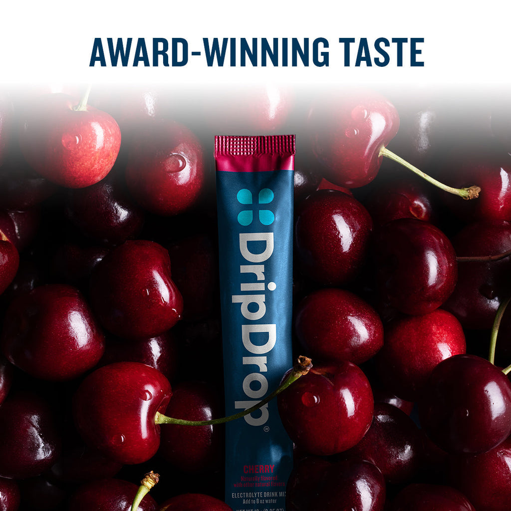 DripDrop Cherry Electrolyte Powder, 8 oz sticks, 32 count E8