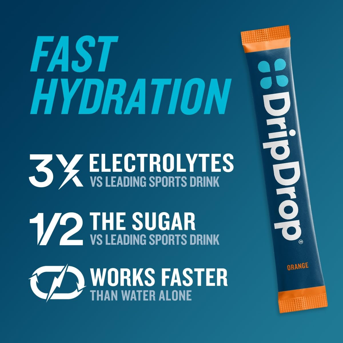 DripDrop Orange Electrolyte Powder, 8 oz sticks, 32 count X9